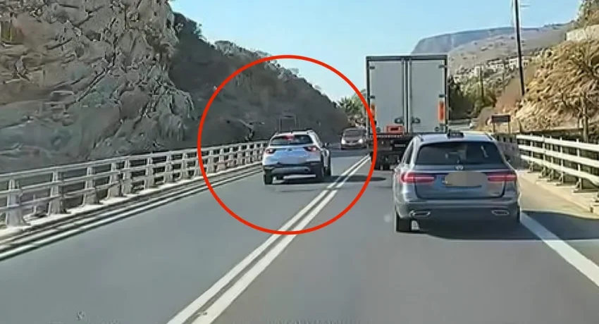 Παραλίγο τραγωδία στον ΒΟΑΚ: Δείτε βίντεο με την επικίνδυνη προσπέραση που επιχείρησε οδηγός ΙΧ